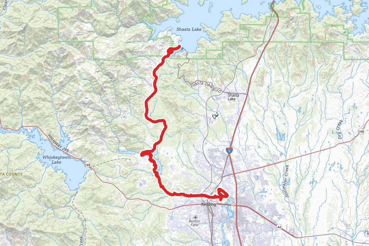 Sundial Bridge to Shasta Dam