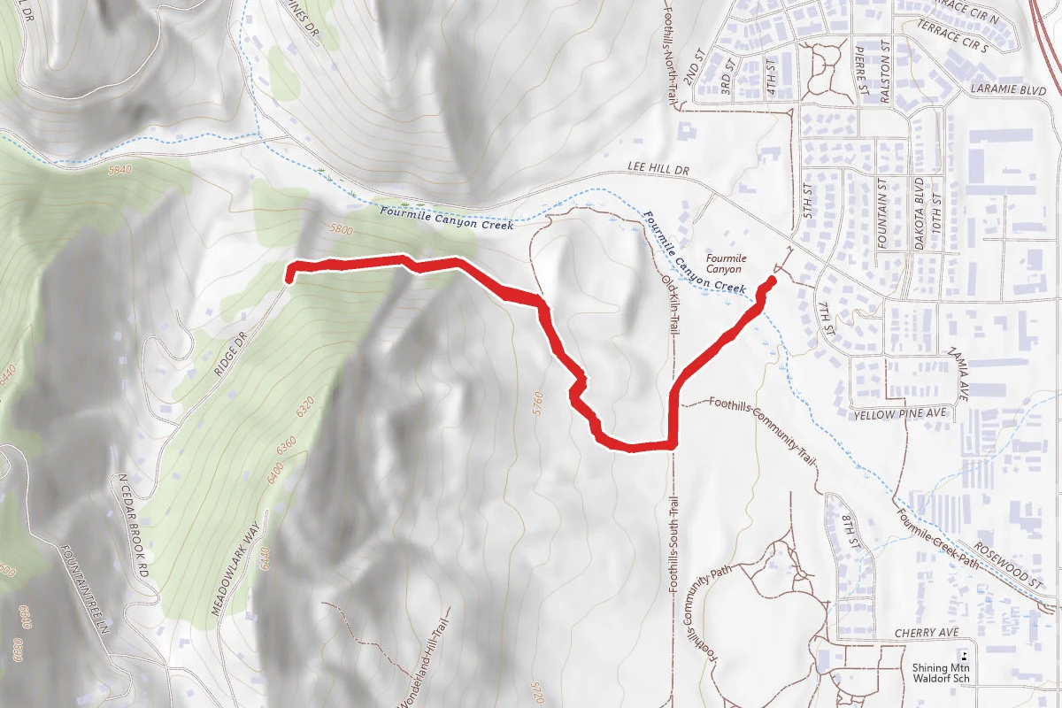 Foothills South Trail to Old Kiln Spur Trail