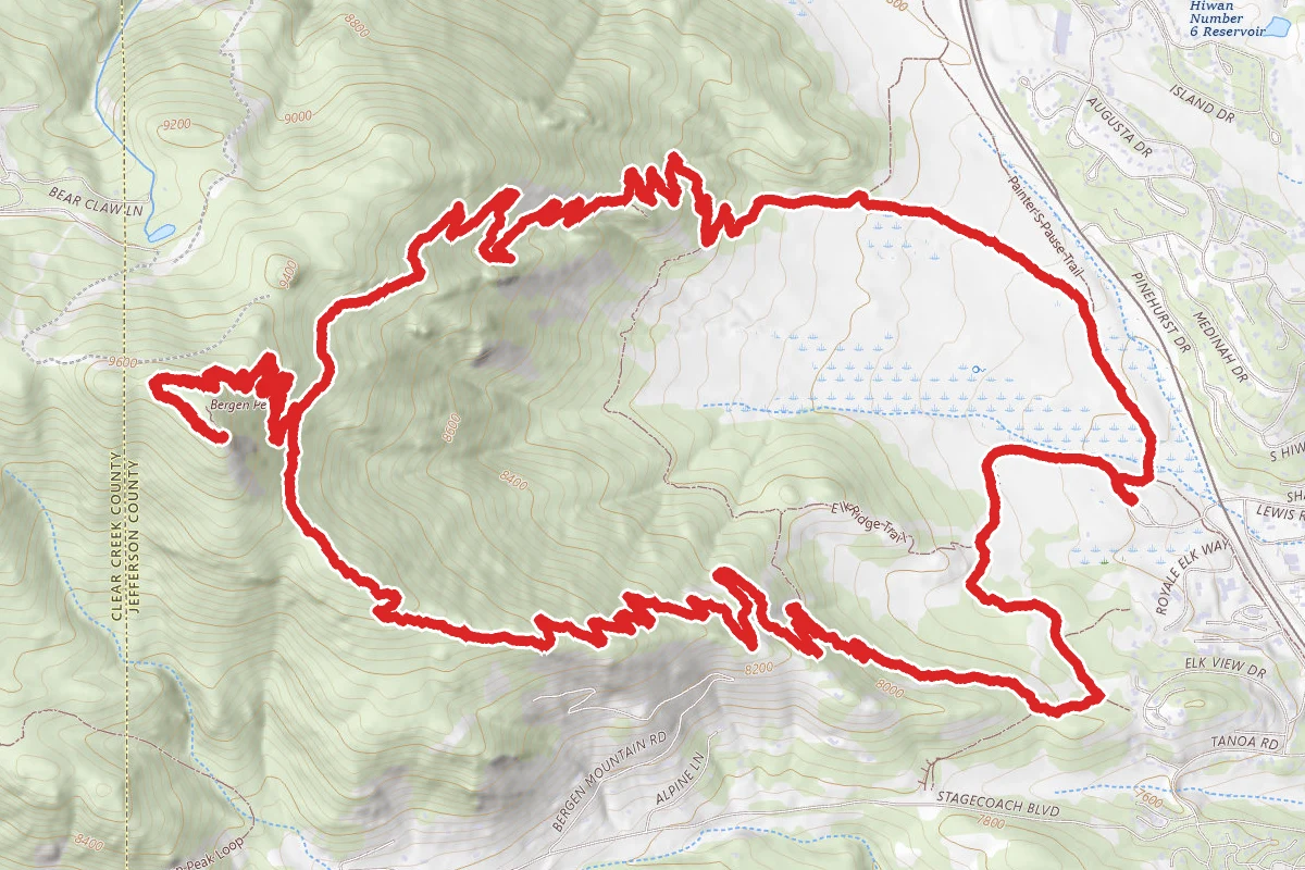 Sleepy's Trail, Meadow View, Bergen Peak, Too Long, Founder's, Painter's Pause Loop