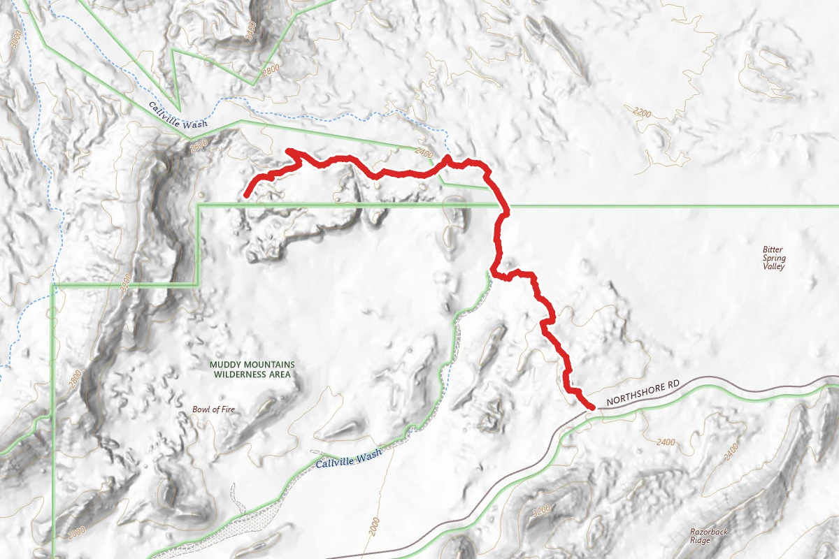 Bowl of Fire Trail through Bitter Spring Valley