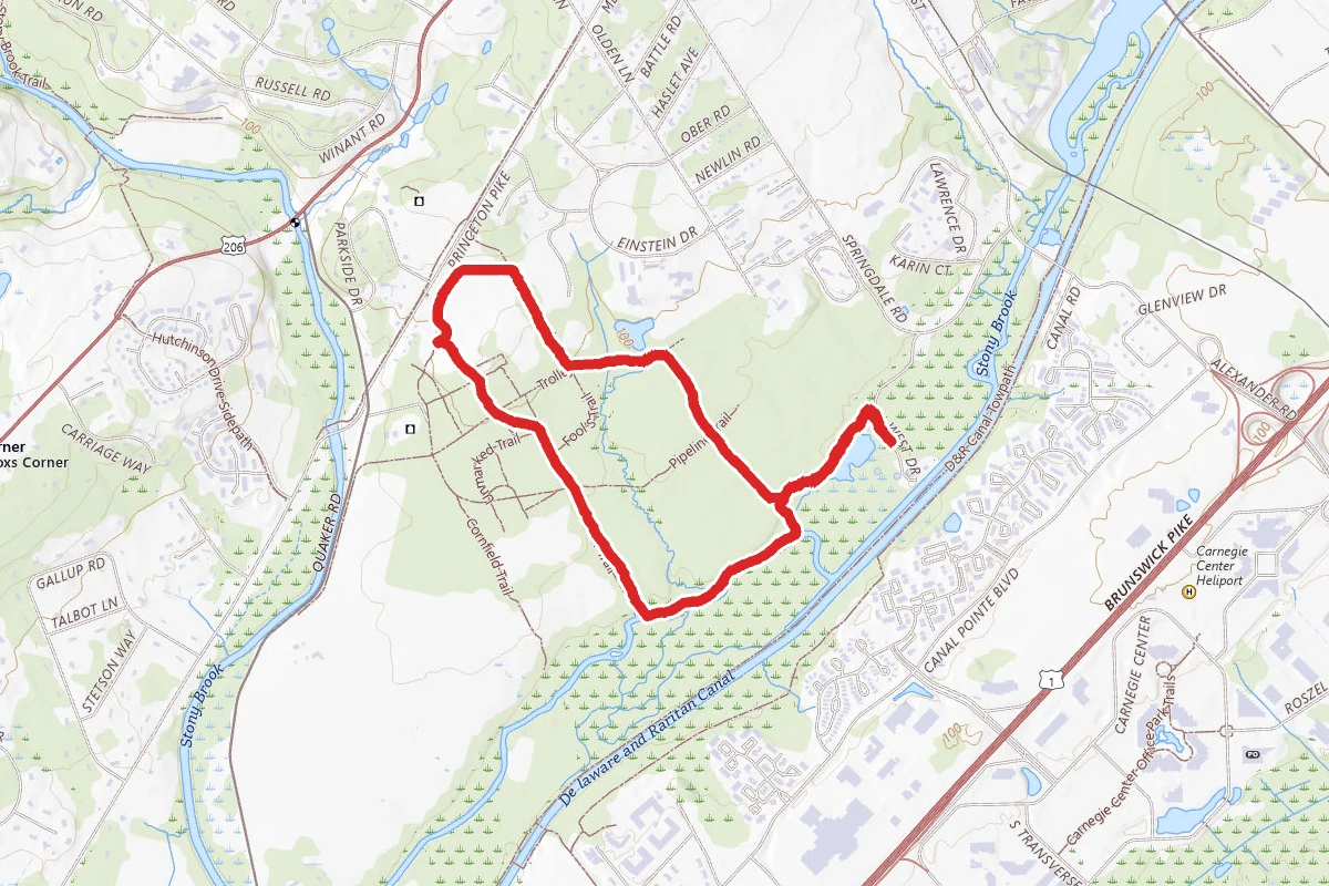 Trolley Track, Founder's Walk, River's Edge, and Far Trail Loop