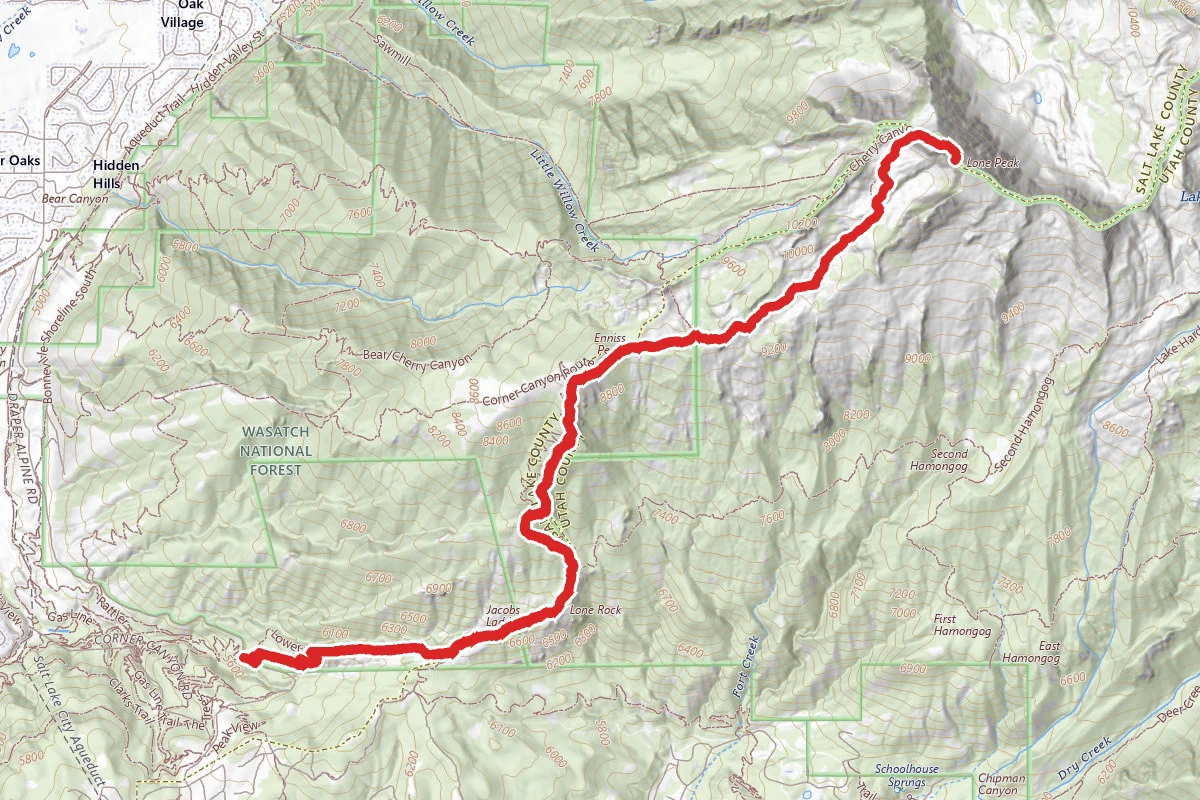 Lone Peak via Jacob's Ladder Trail (from Summer Trailhead)