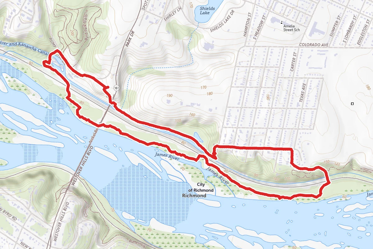 North Bank Trail to Texas Beach Trail Loop