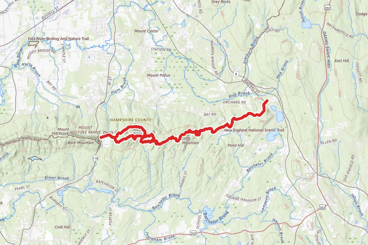 Metacomet-Monadnock Trail East Through Holyoke