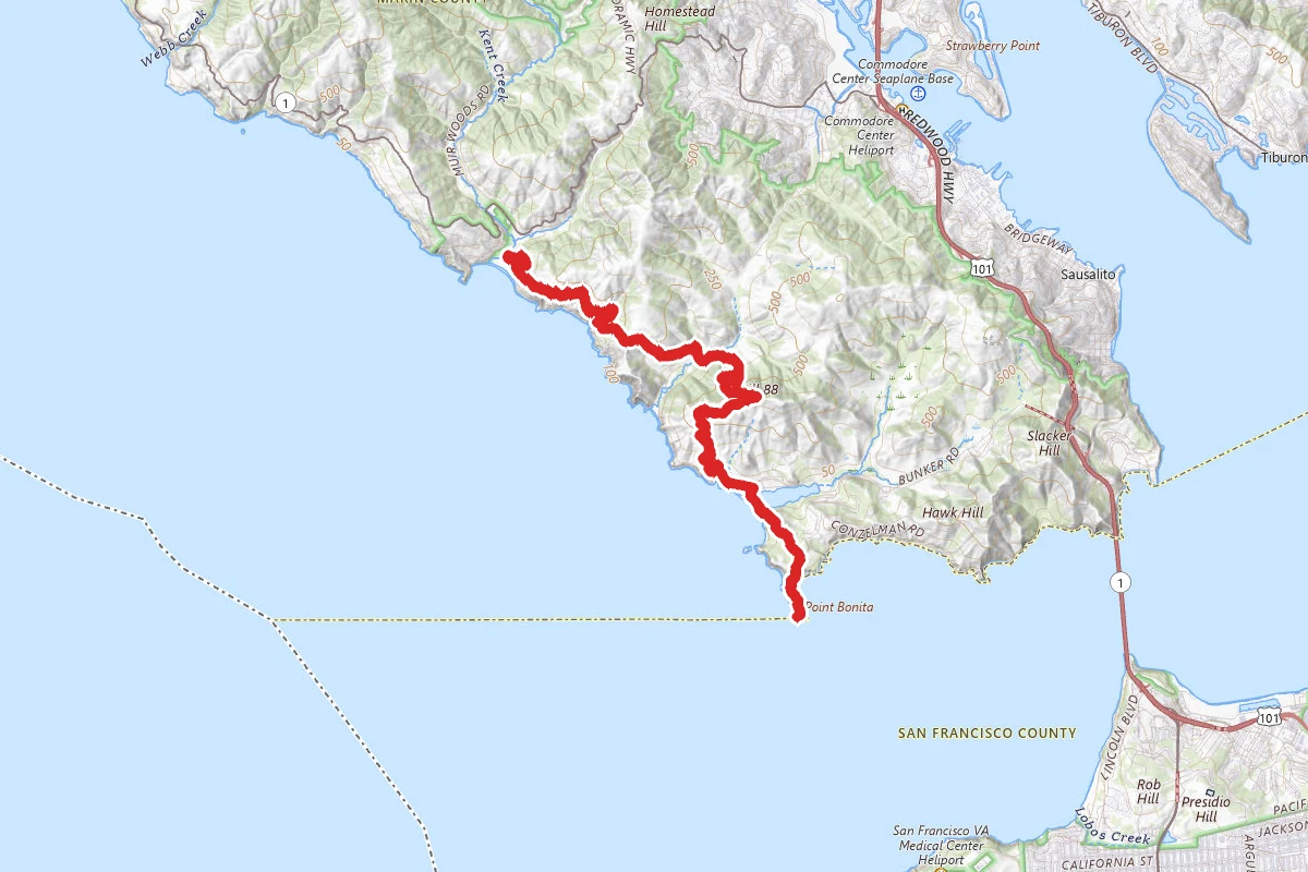 Muir Beach to Point Bonita Lighthouse