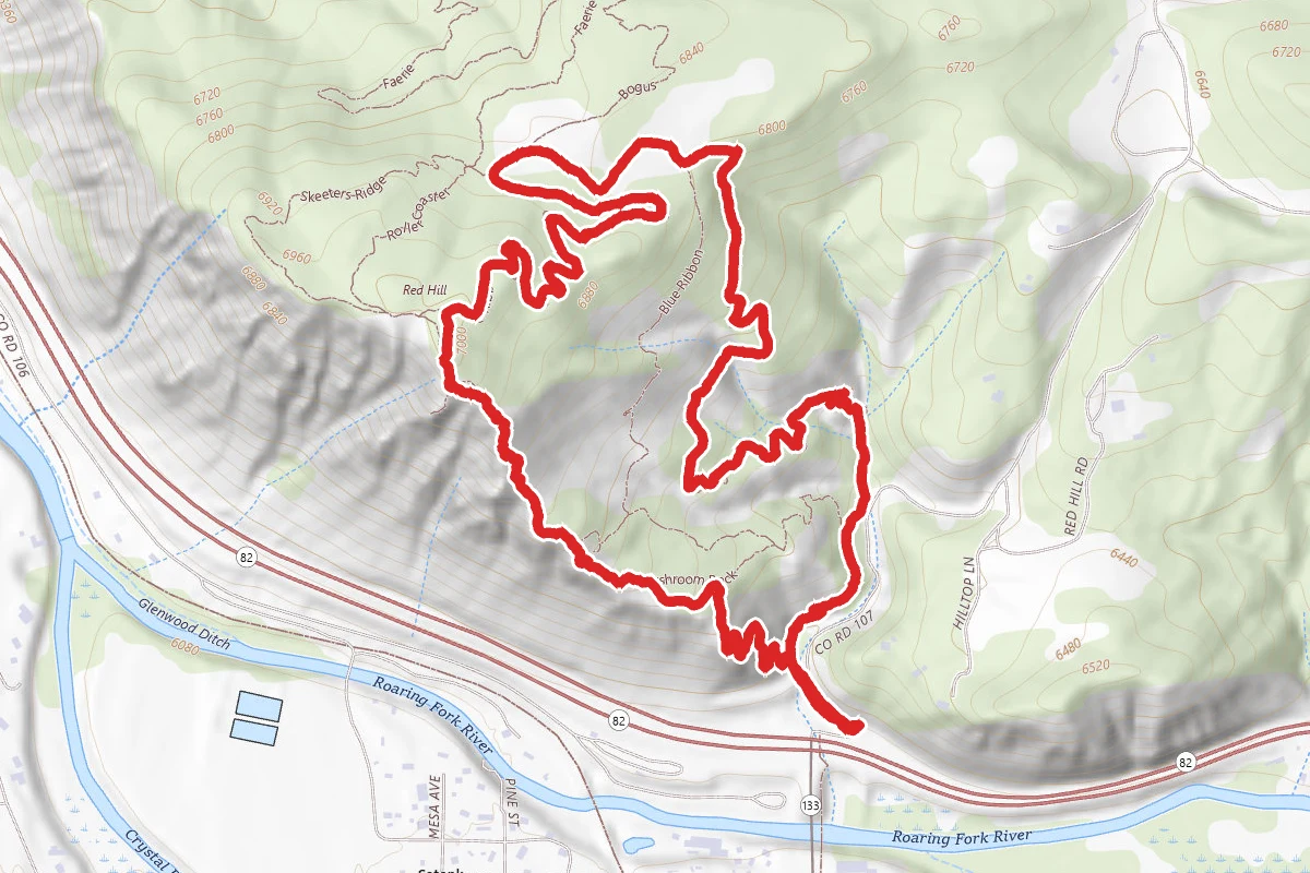 Red Hill Via Three Poles, Mushroom Rock, Roller Coaster and Skeeter's Ridge Loop