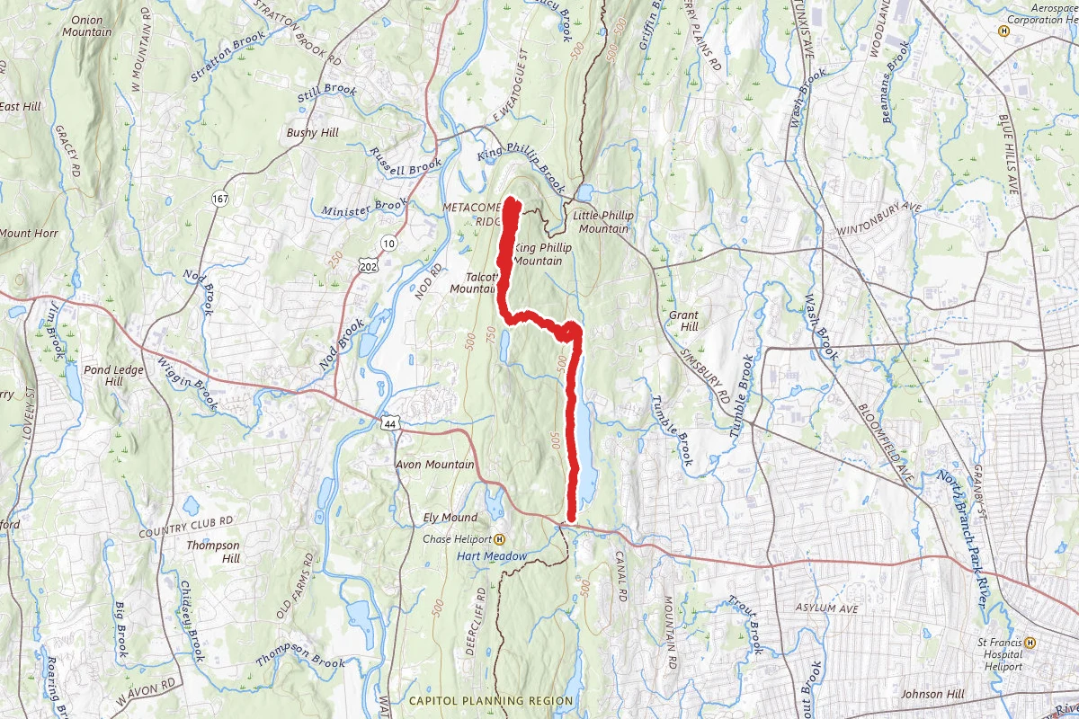 King Phillip Cave via Metacomet Trail