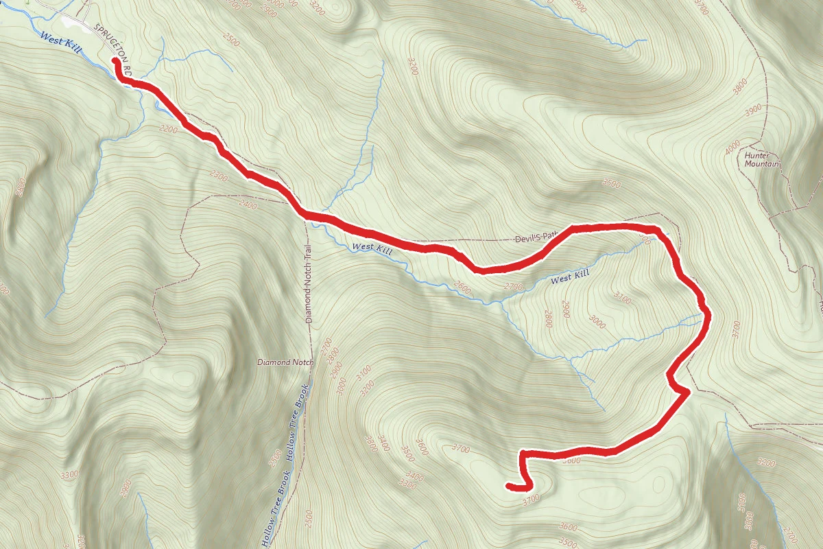 Southwest Hunter Mountain via Spruceton Road