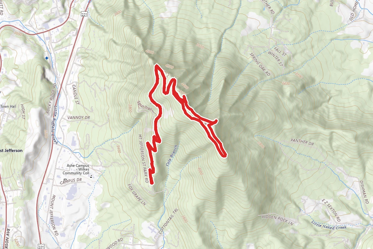 Summit Trail and Luther Rock via Mountain Ridge, Rhododendron and Lost Province Trail