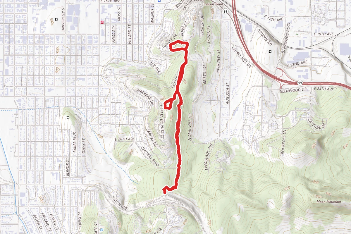 Ribbon Trail to Old Road Trail