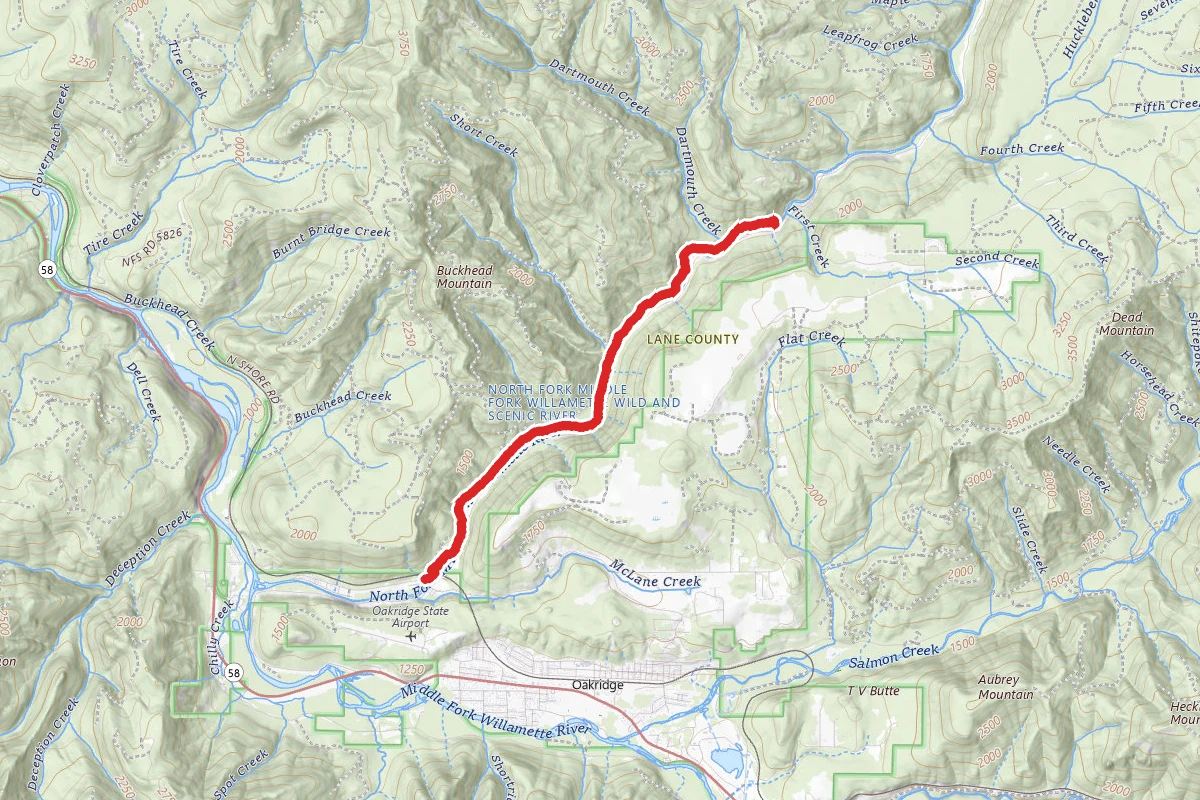 North Fork Middle Fork Willamette River Trail