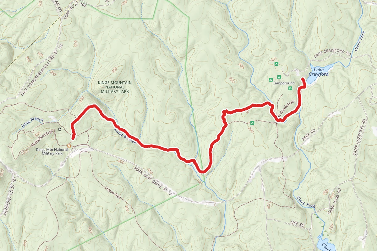 Lake Crawford via Kings Mountain Recreation Trail