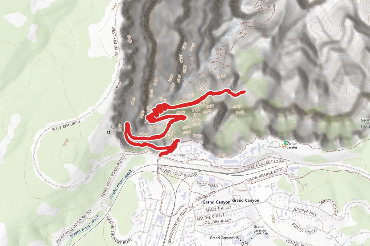 1.5 Mile Resthouse via Bright Angel Trail