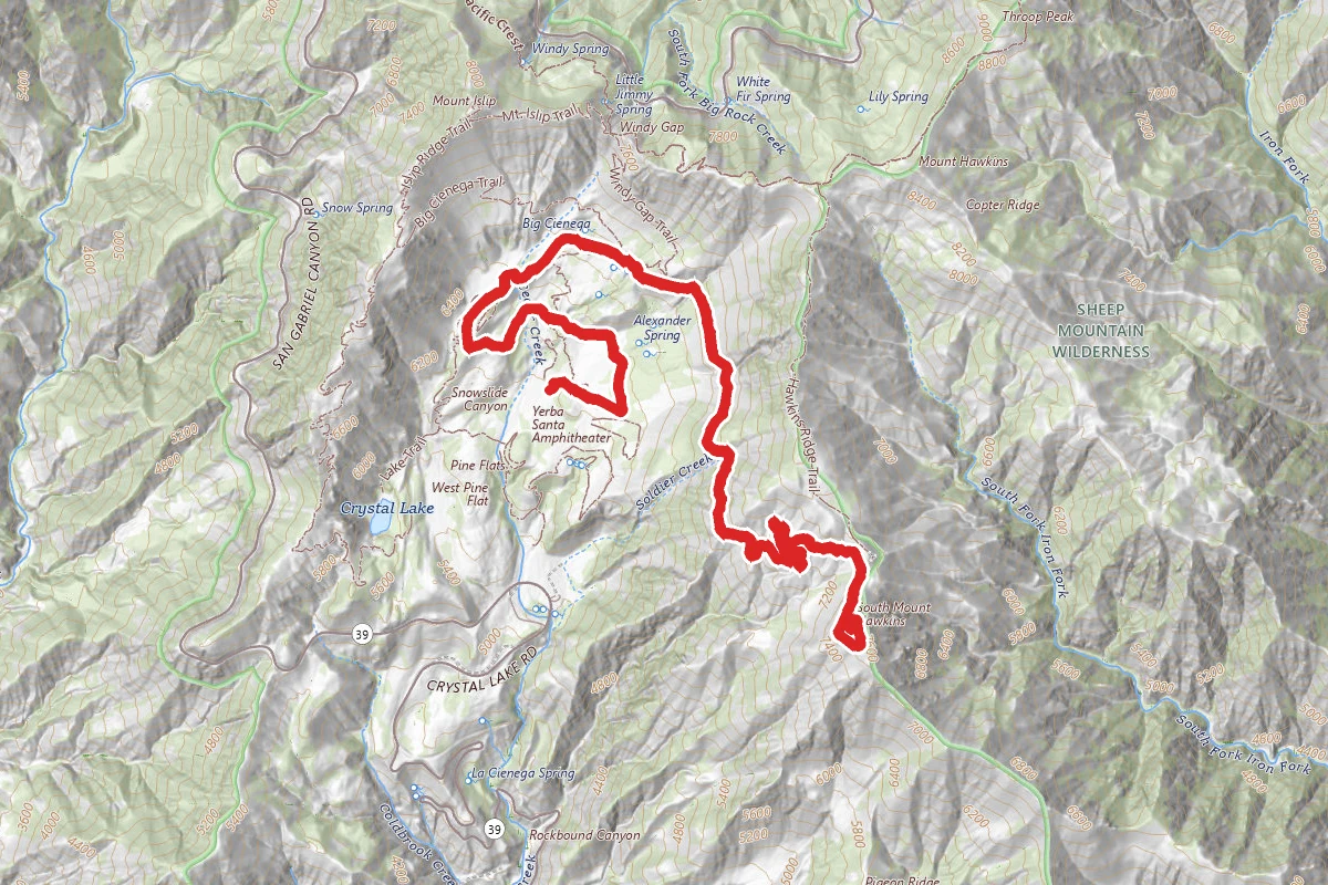 Crystal Lake to South Mt. Hawkins Trail