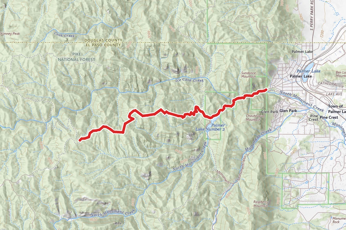 Palmer Lake Reservoir to Winding Stairs
