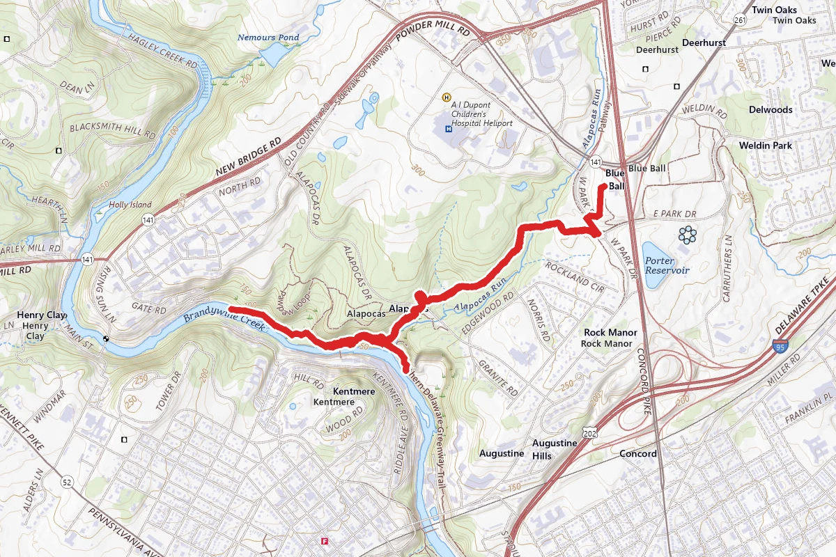 Blue Ball Barn to Brandywine Creek via Northern Delaware Greenway Trail