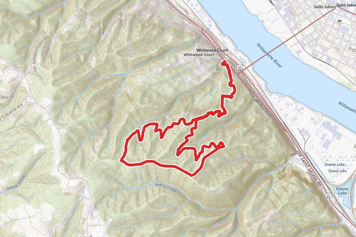 Ridge Trail to Wildwood Loop