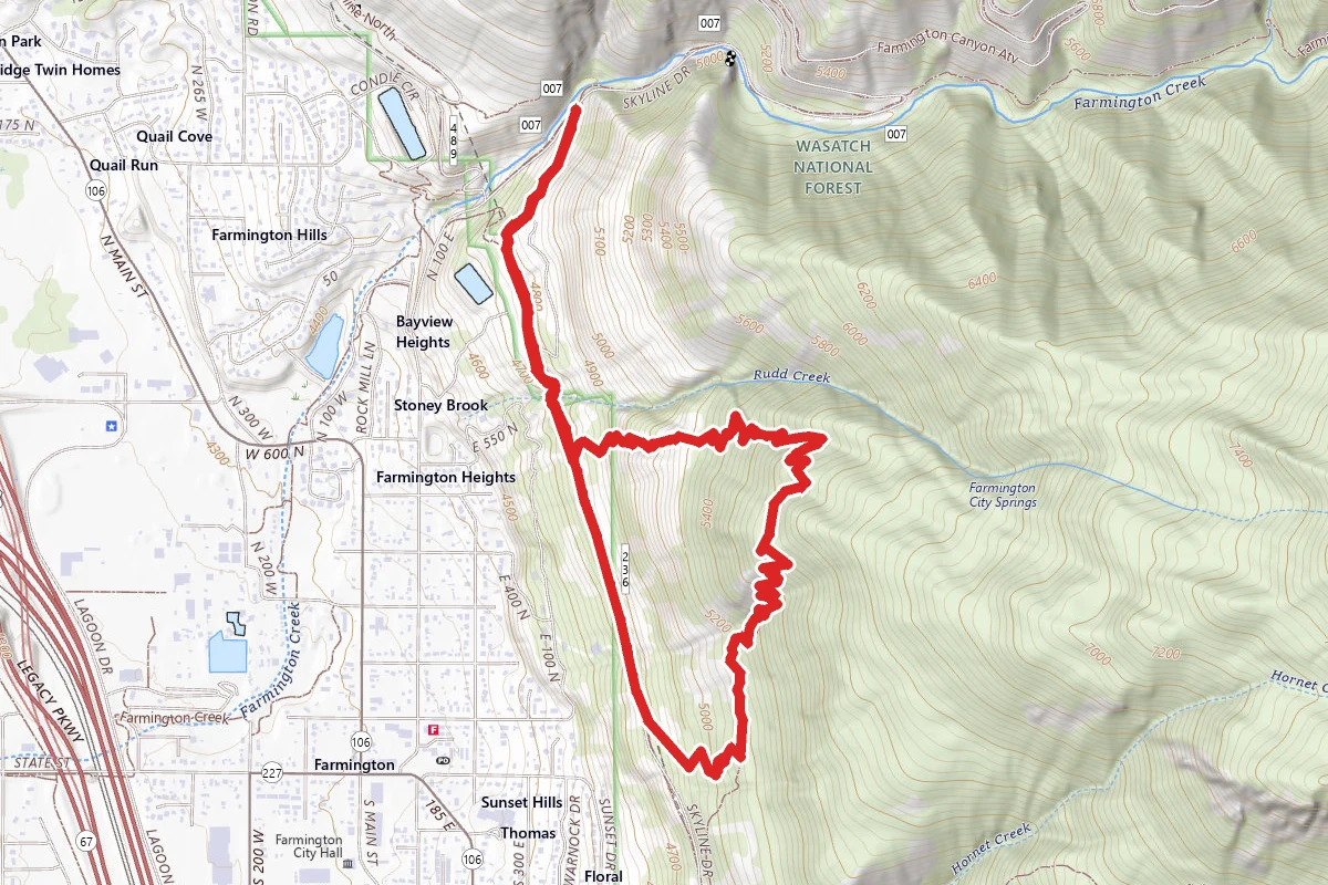 Flag Rock from Farmington Canyon Road Loop