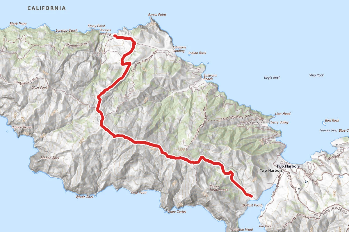 Two Harbors to Parsons Beach Trail