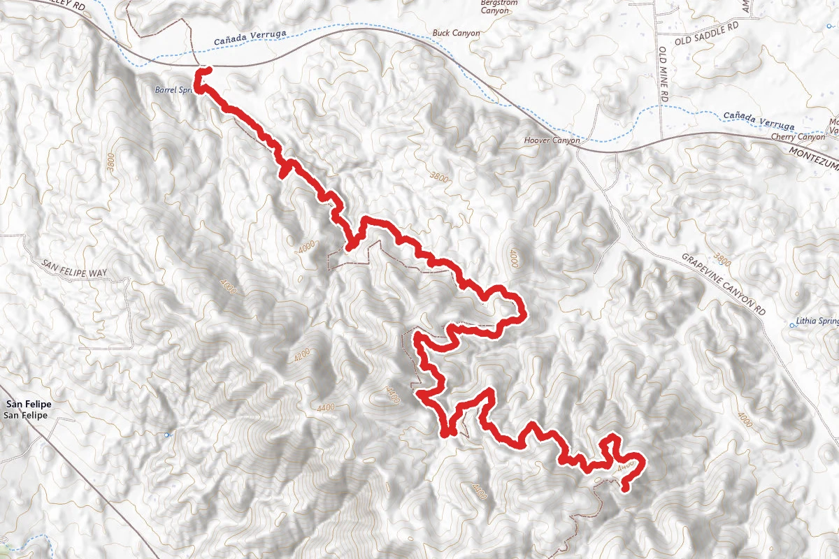 PCT to Montezuma Valley Overlook