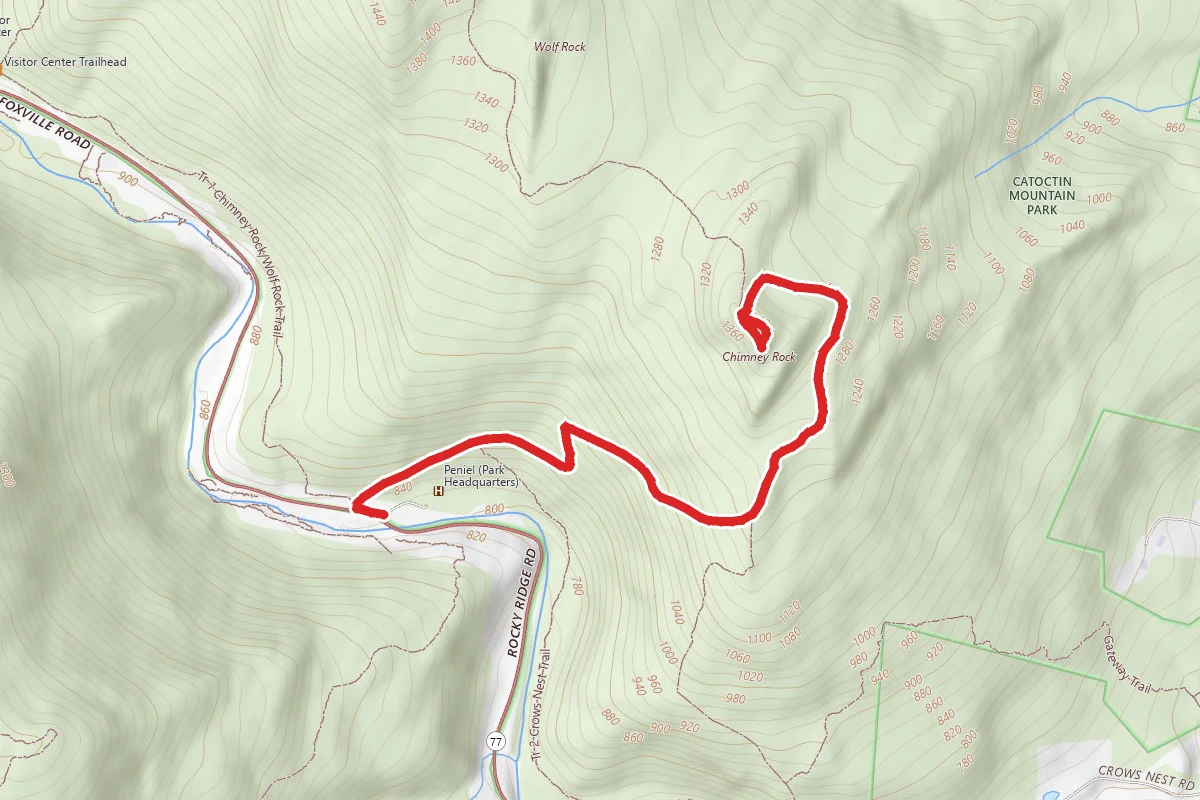Chimney Rock Trail from Headquarters