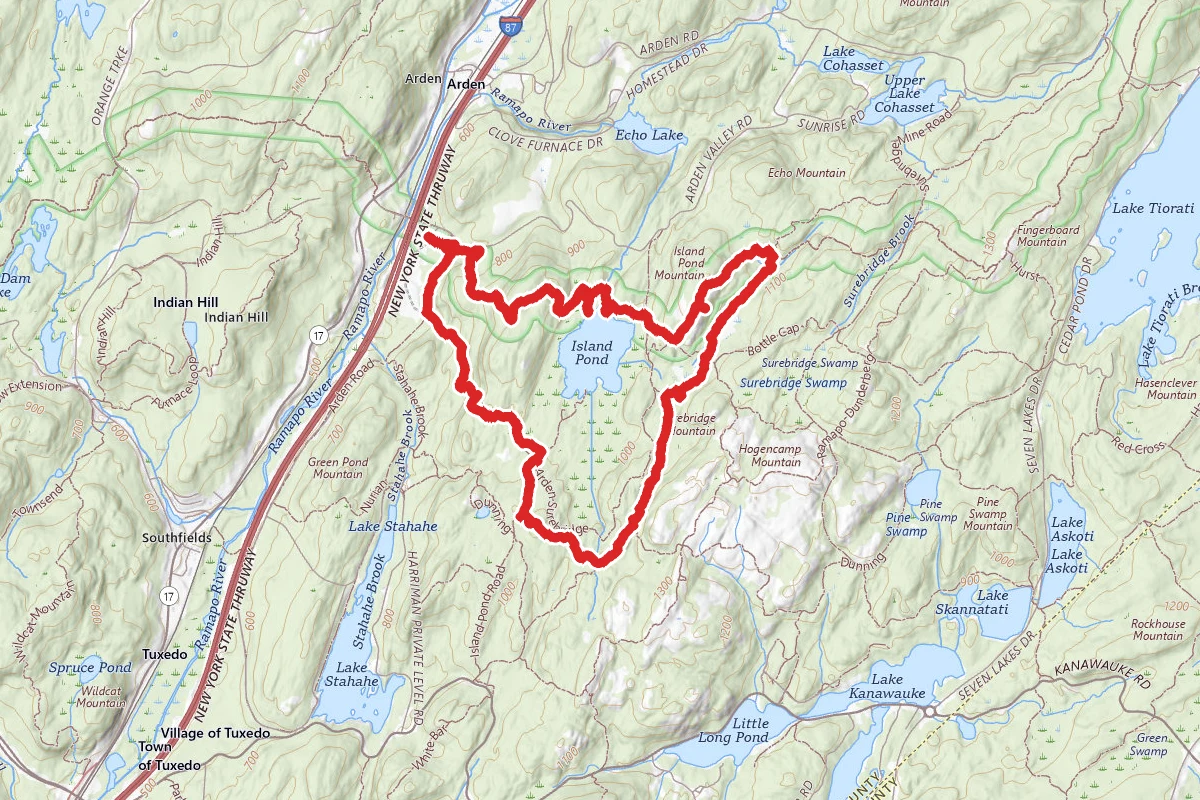 Appalachian, Long Path, White Bar, Dunning and Island Pond Road Loop