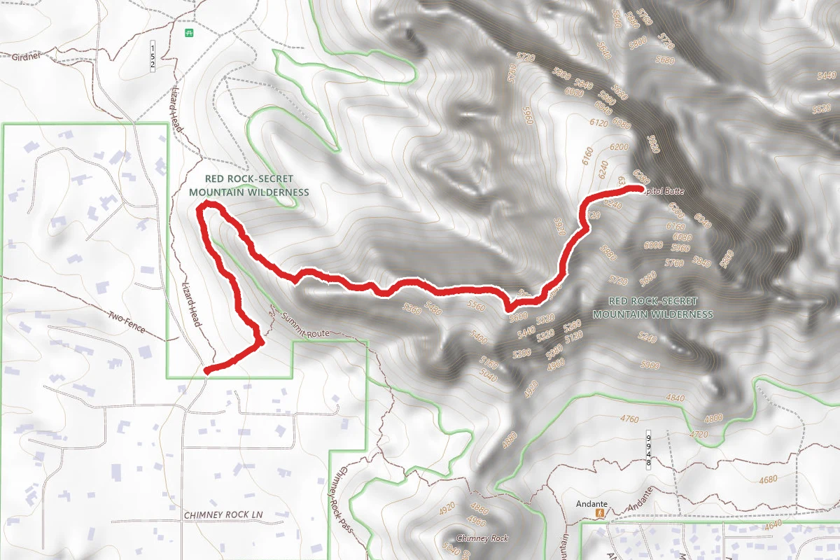 Capitol Butte via Lizard Head Trail