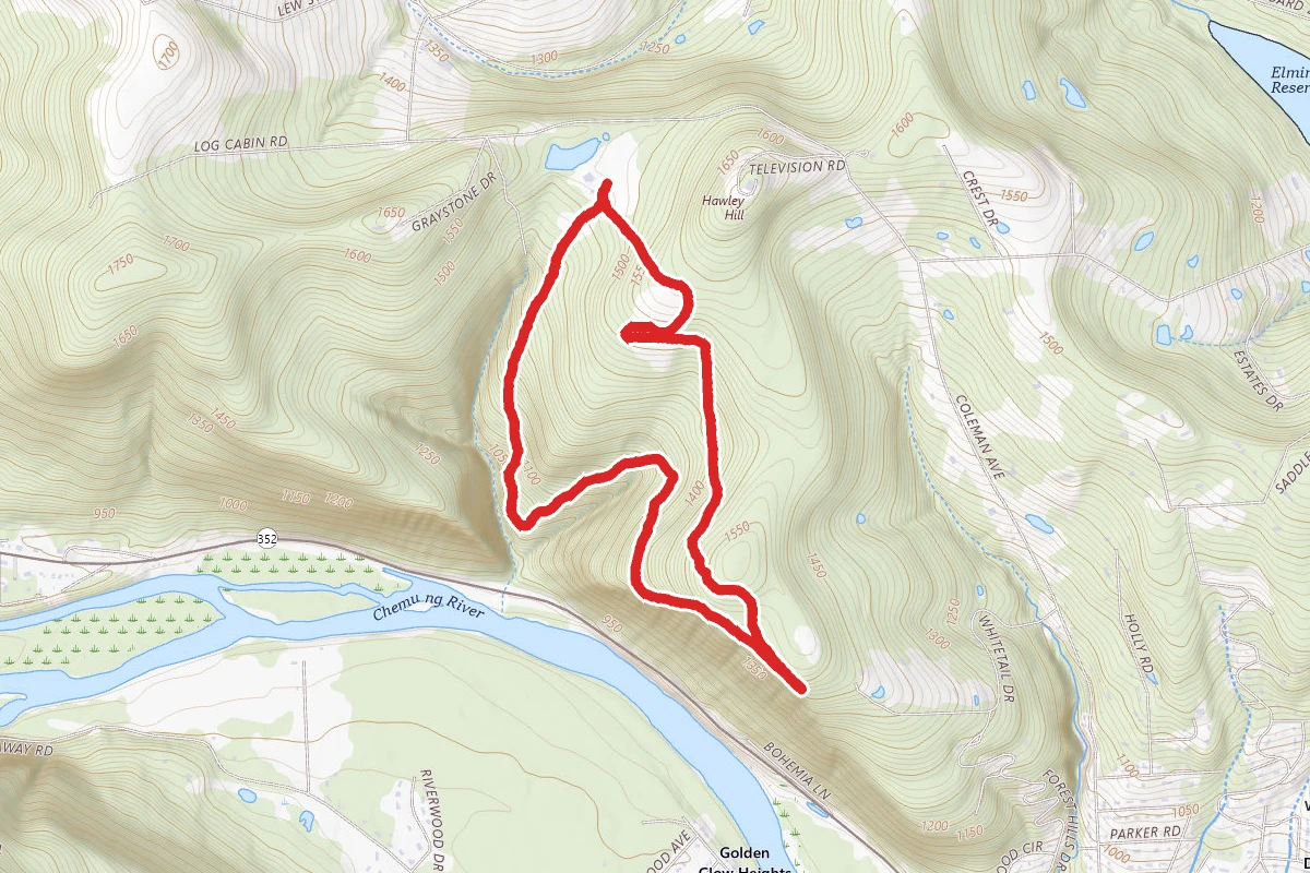 Twain Trail (Red) and President's Trail (Green) Loop