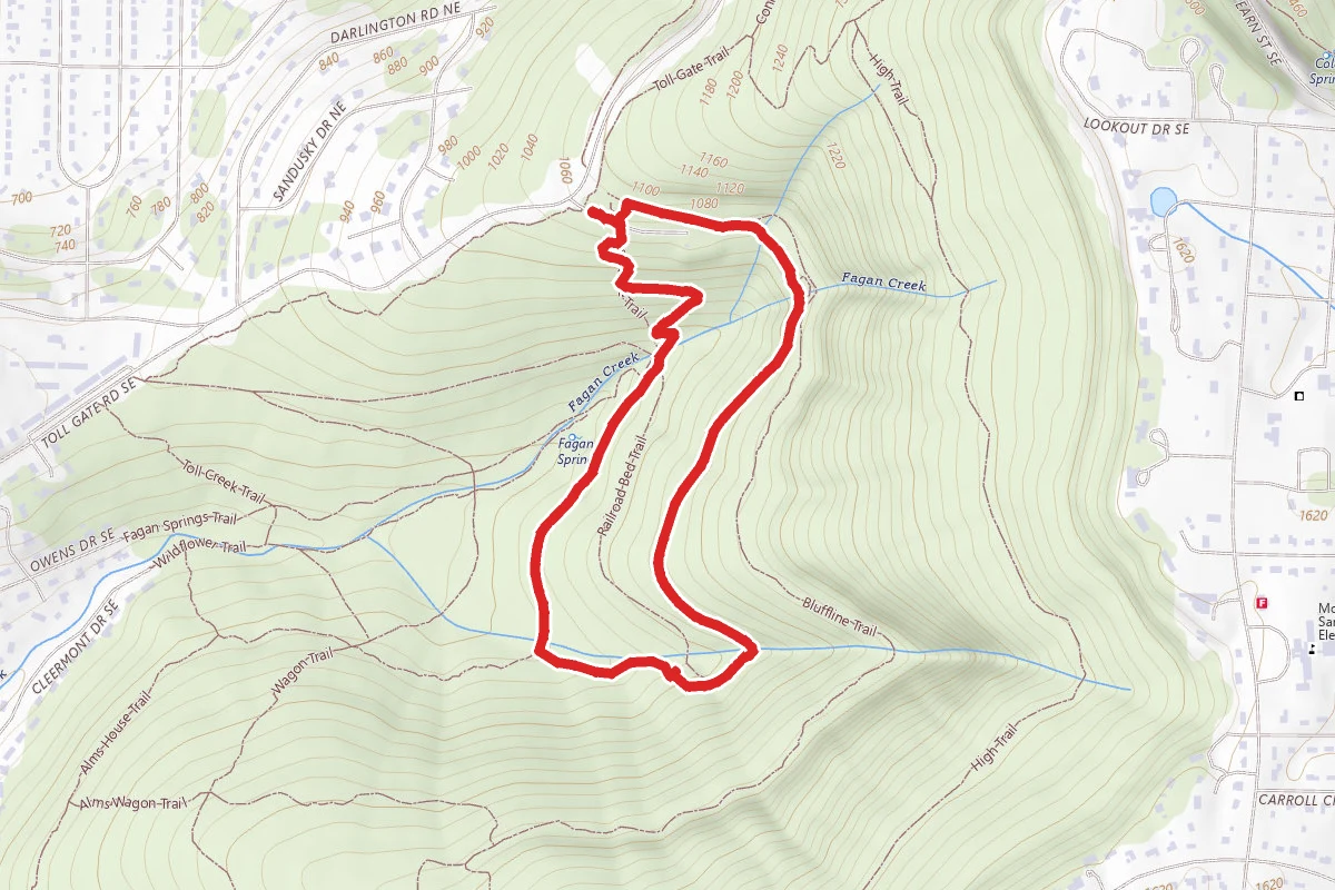 Bluffline, Railroad Bed, Belue, Alms House Trail Loop