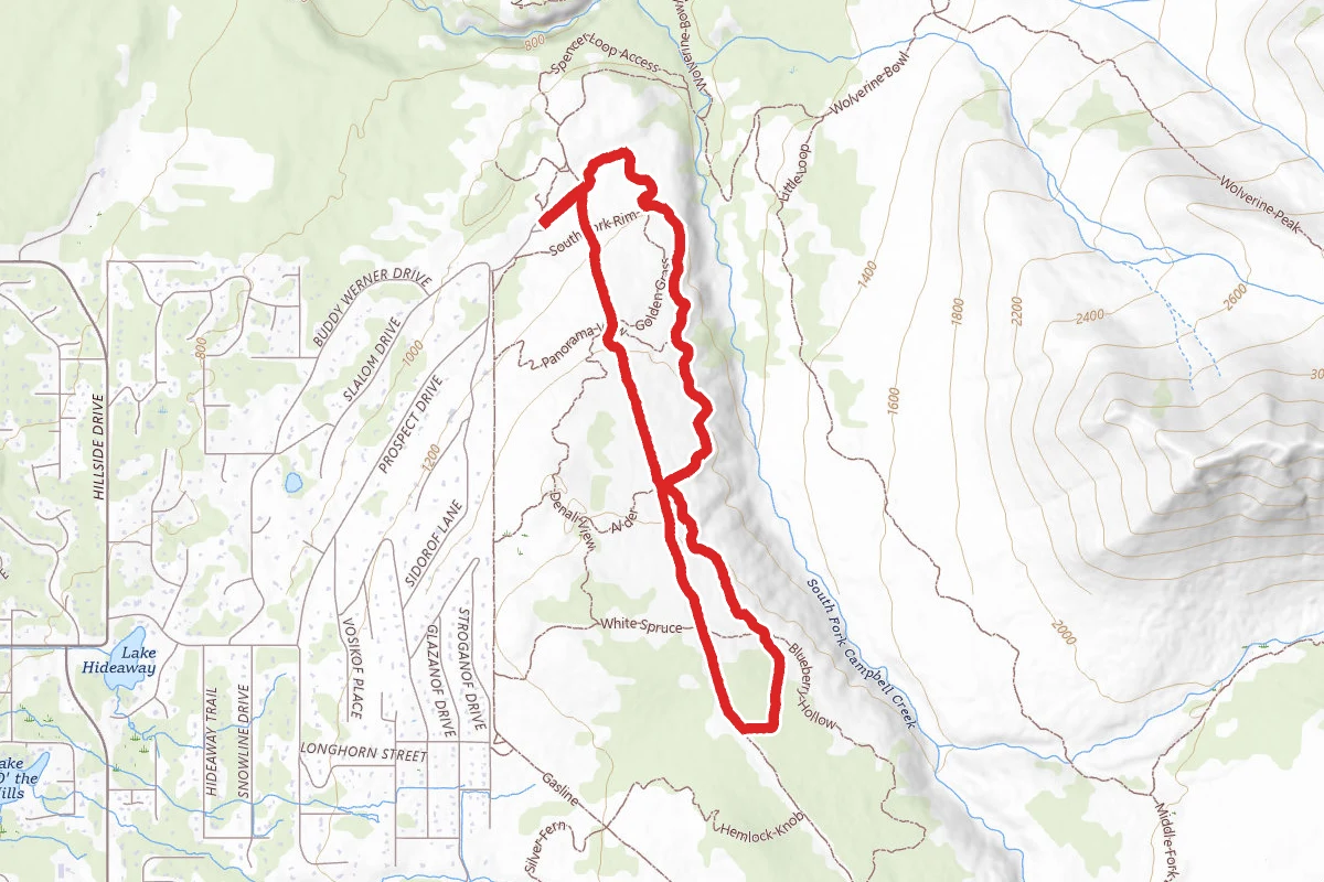 Powerline Trail to Southfork Rim Trail