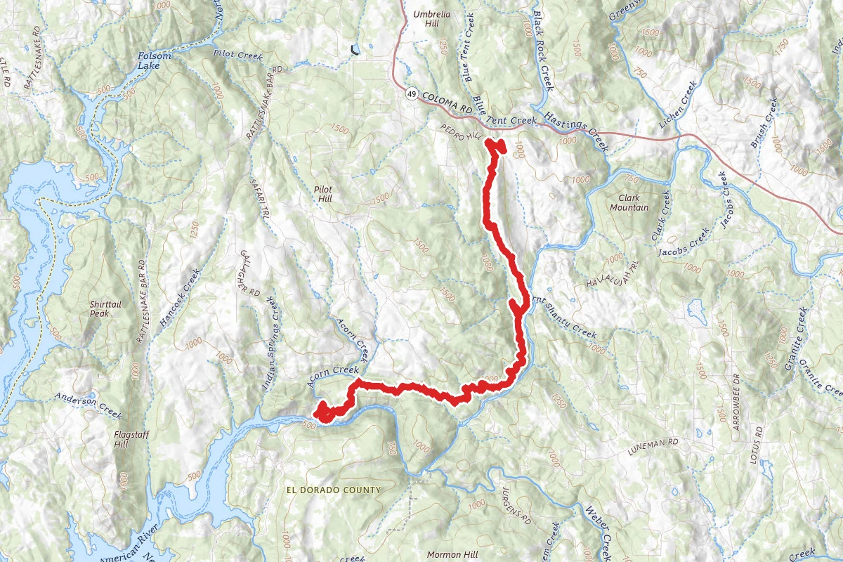 South Fork American River and West Ravine Trail