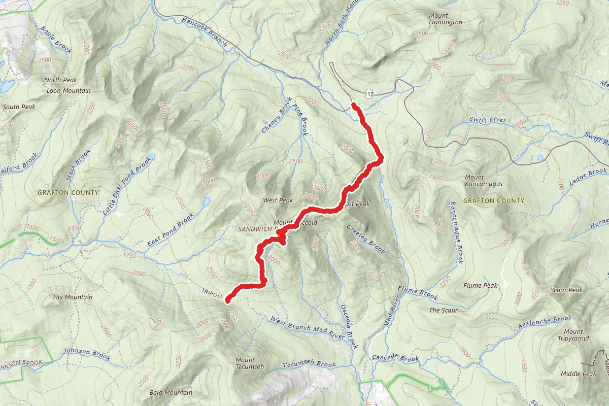 Mount Osceola Trail to Greeley Ponds Trail