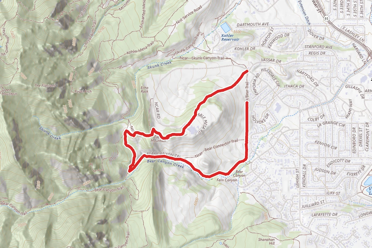 Bear Canyon to Table Mesa Loop