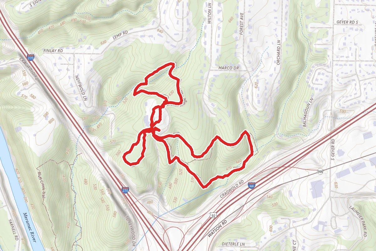 Broken Ridge, Hickory Ridge, and Tanglevine Trail Loop