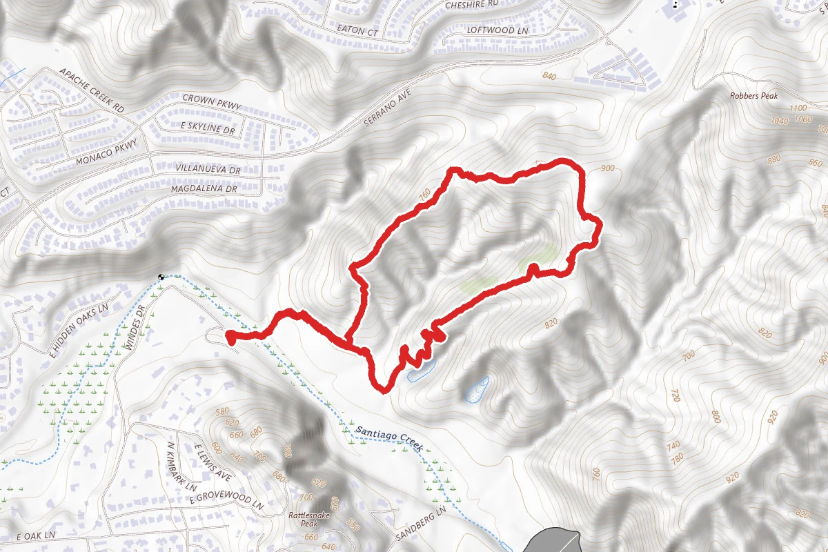 Santiago Oaks Trail and Peralta Hills Trail