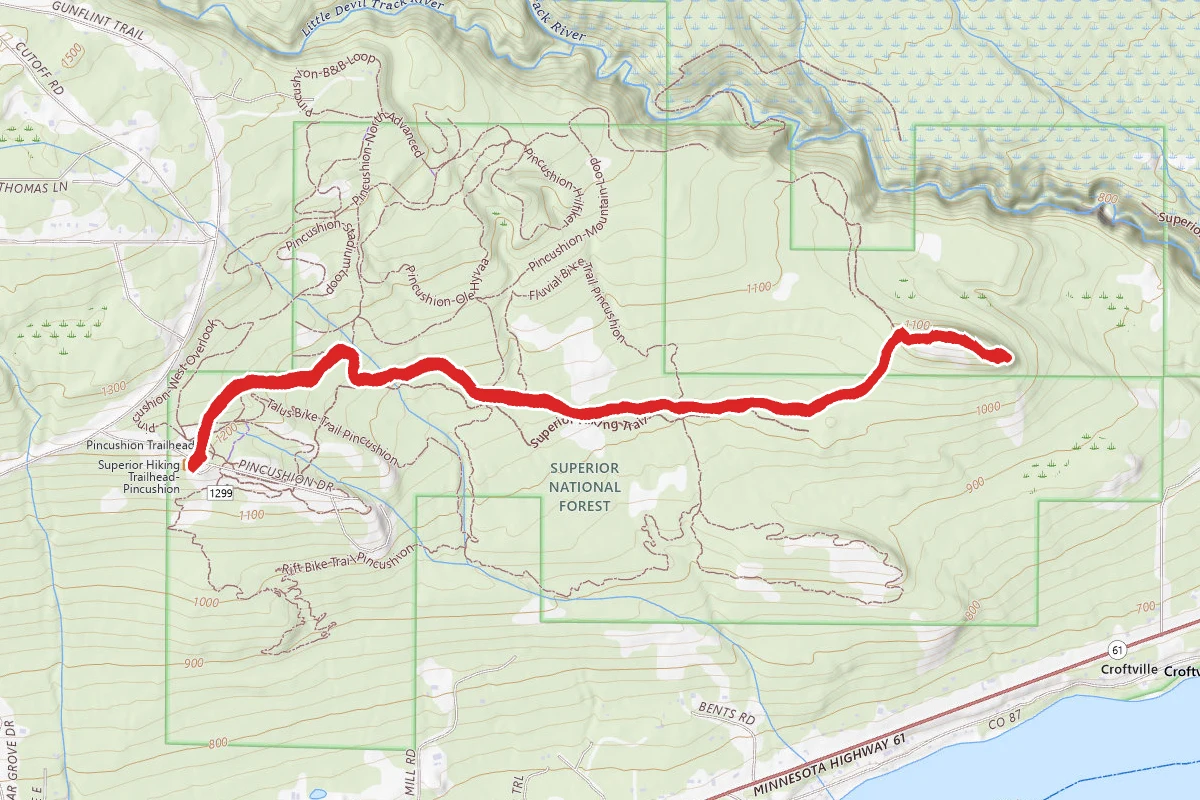 Superior Hiking Trail to Devils Track Lookout