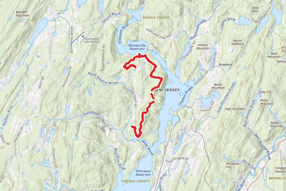 Windbeam Mountain, Bear Mountain, Board Mountain and Lake Rickonda Trail