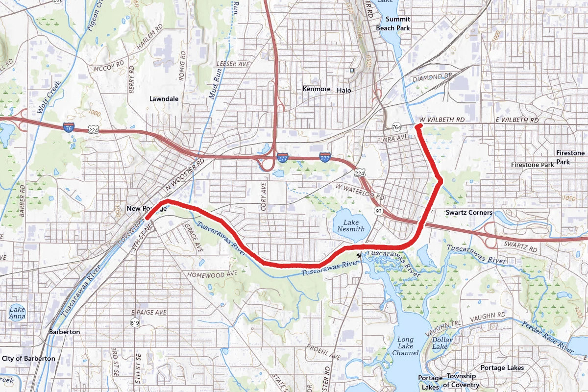 Ohio and Erie Canal Towpath from Wilbeth Road