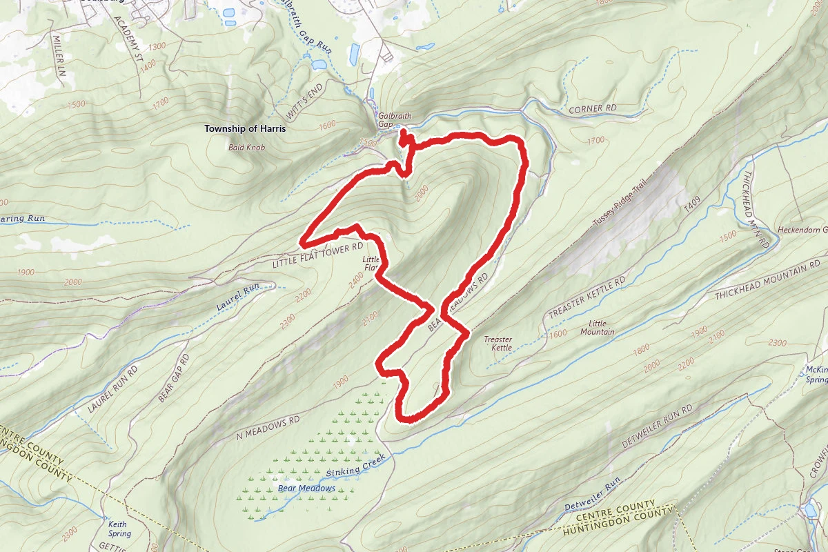 Lonberger Path to Tussey Mountain Trail to Old Laurel Run Loop
