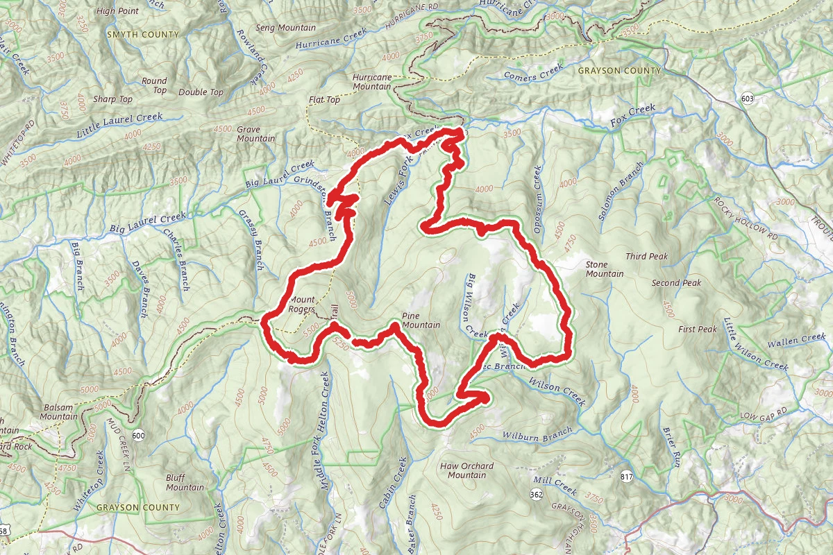 Mount Rogers and Appalachian Trail Loop