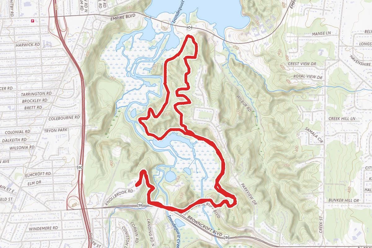 Lucien Moren Park Loop Trail from Knollbrook Road