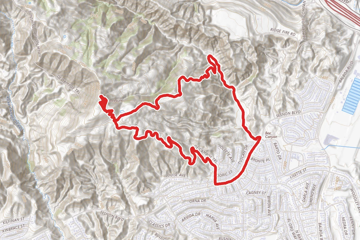 Mission Point via Bee Canyon and Decampos Trail Loop