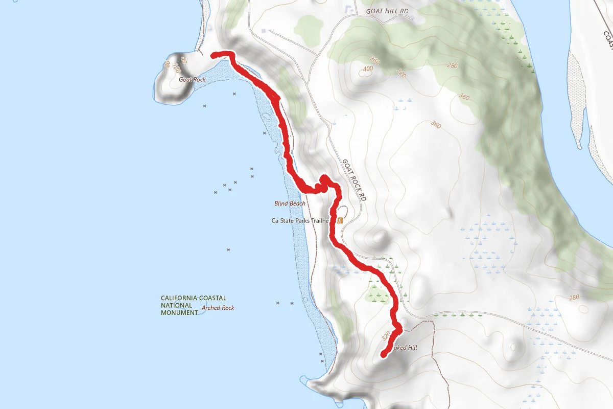 Goat Rock State Beach to Peaked Hill