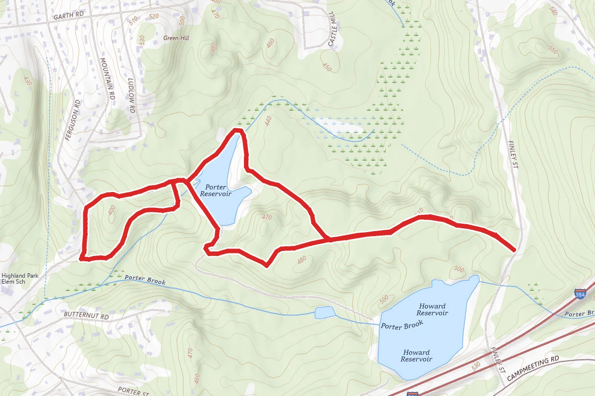 Porter Reservoir Dam and White Blaze Loop