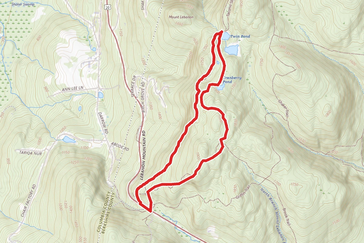 Twin Pond via Taconic Crest Trail to Taconic Skyline Trail