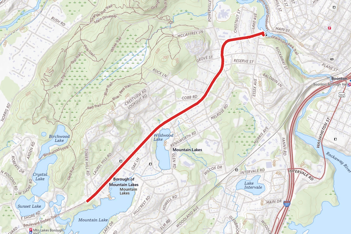 Mountain Lakes Boulevard Walking Path