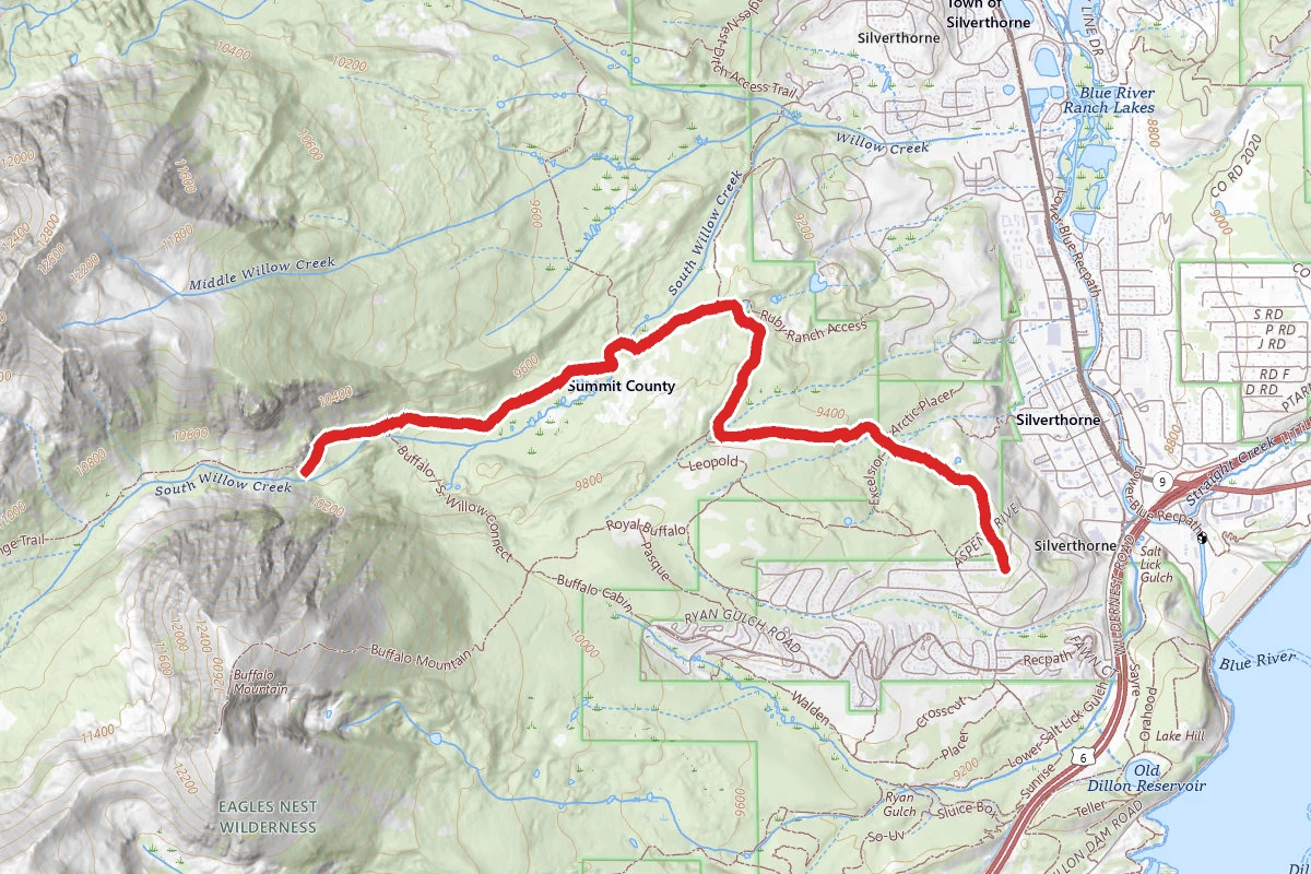 Mesa-Cortina Trail to South Willow Creek Falls