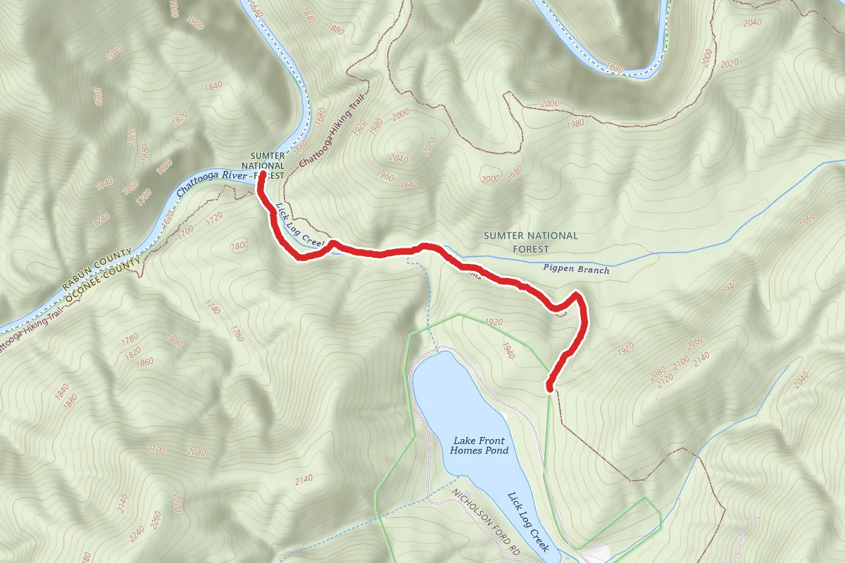 Licklog and Pigpen Falls via Foothills Trail
