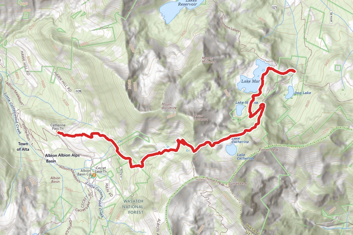 Lake Mary via Brighton Lakes and Catherine Pass Trail