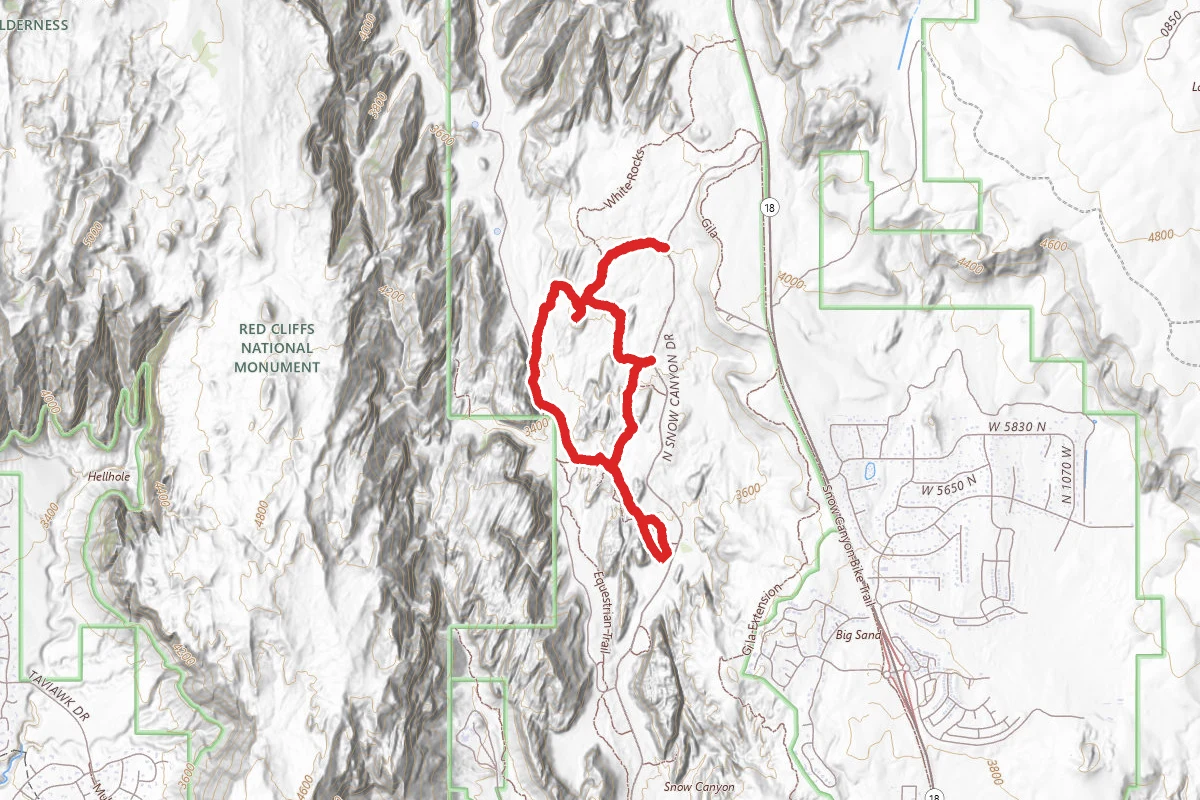 Butterfly, Lava Flow, West Canyon, Red Sands, Whiptail, and Petrified Dunes Loop
